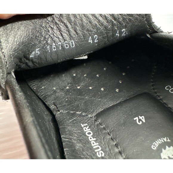 Ecco Men’s Leather Driving Loafers Moc Toe Walking Shoes Arch Support Black 42 - Picture 7 of 13